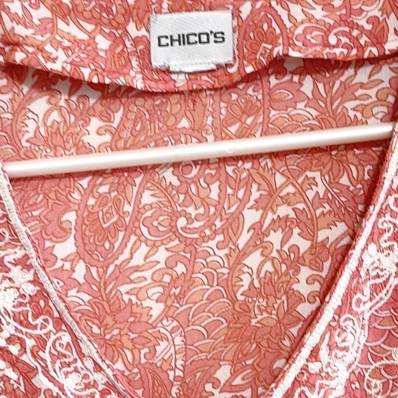Chico Paisley Embroidery Floral Pattern Woman Blouse Size L - Picture 4 of 10